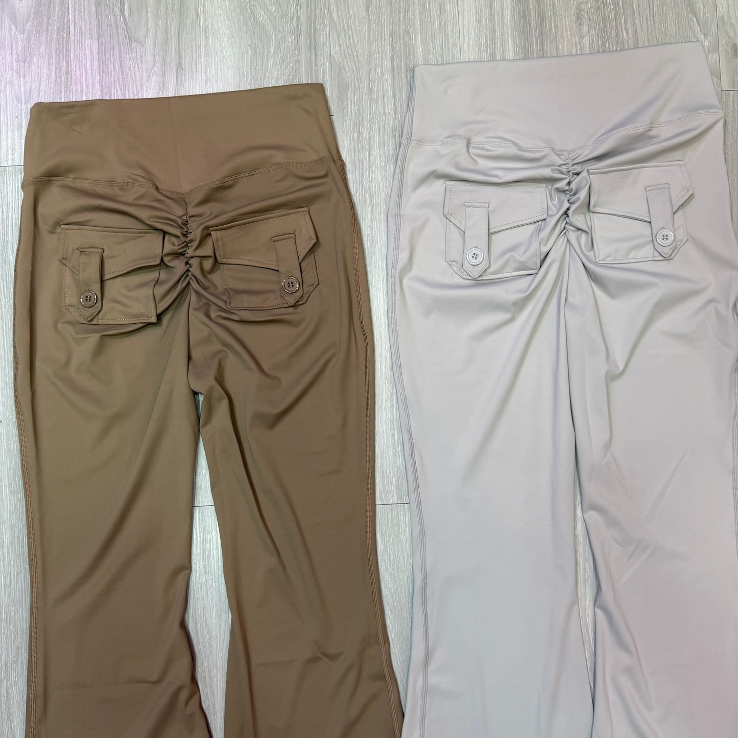Calza push up flare bolsillo